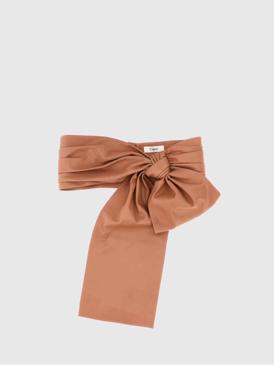 CHLOÉ Cintura drappeggiata in pelle d'agnello con chiusura da annodare