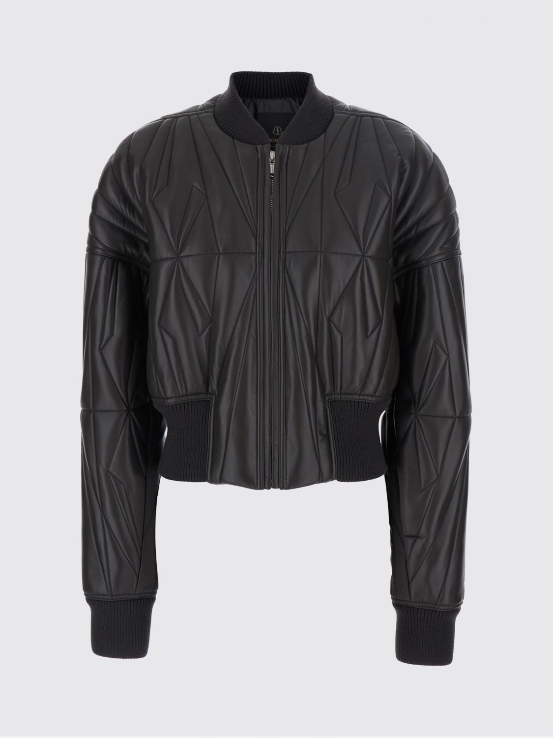 RICK OWENS Moncler x Quilted Calfskin Cropped Bomber Jacket