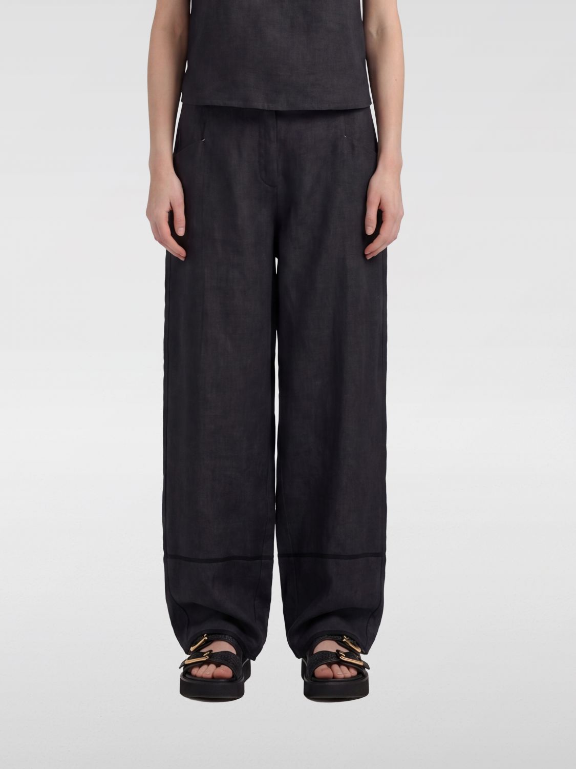 MOMONÌ Pants Woman color Charcoal