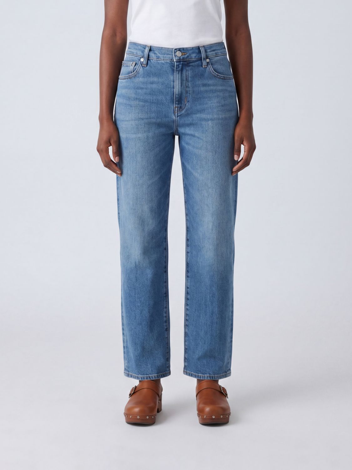 Frame The Mellow High-Waisted Straight Jeans in Cotton Denim · 25
