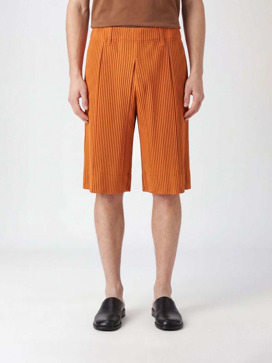 HOMME PLISSE' ISSEY MIYAKE Homme Plissé Issey Miyake Knee-Length Pleated Crêpe Chino Shorts　HOMME PLISSE' ISSEY MIYAKE オム プリッセ イッセイ ミヤケ 膝丈プリーツクレープチノショーツ HOMME