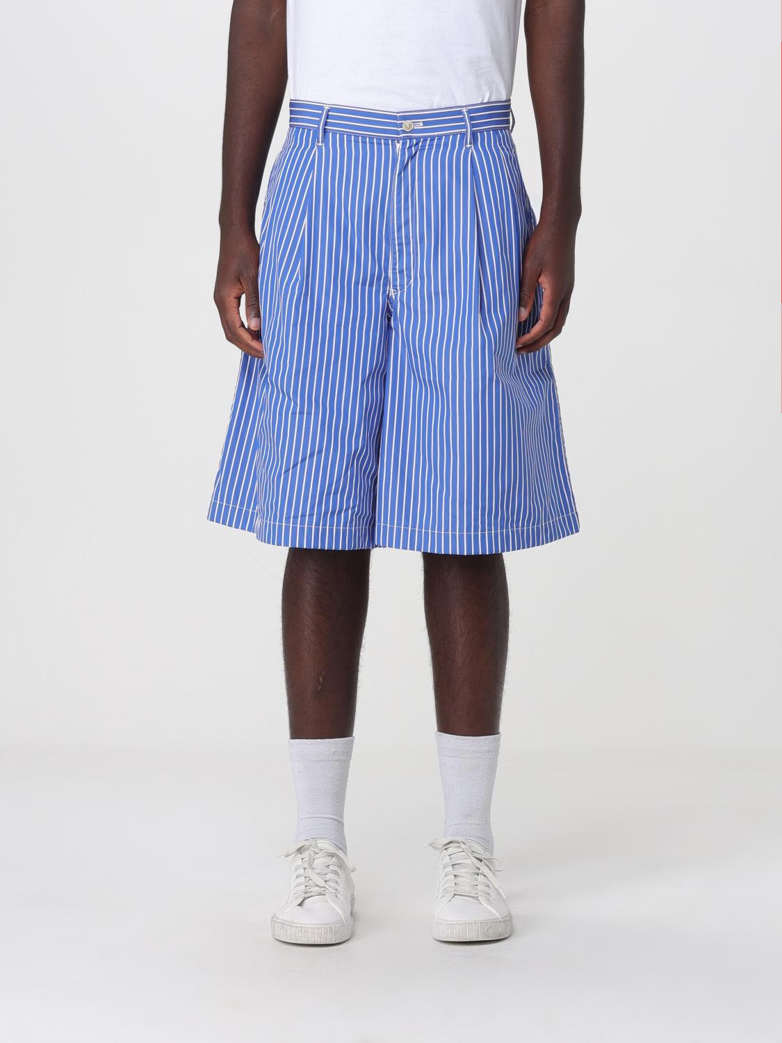 COMME DES GARÇONS Striped Wide-Leg Cotton Shorts