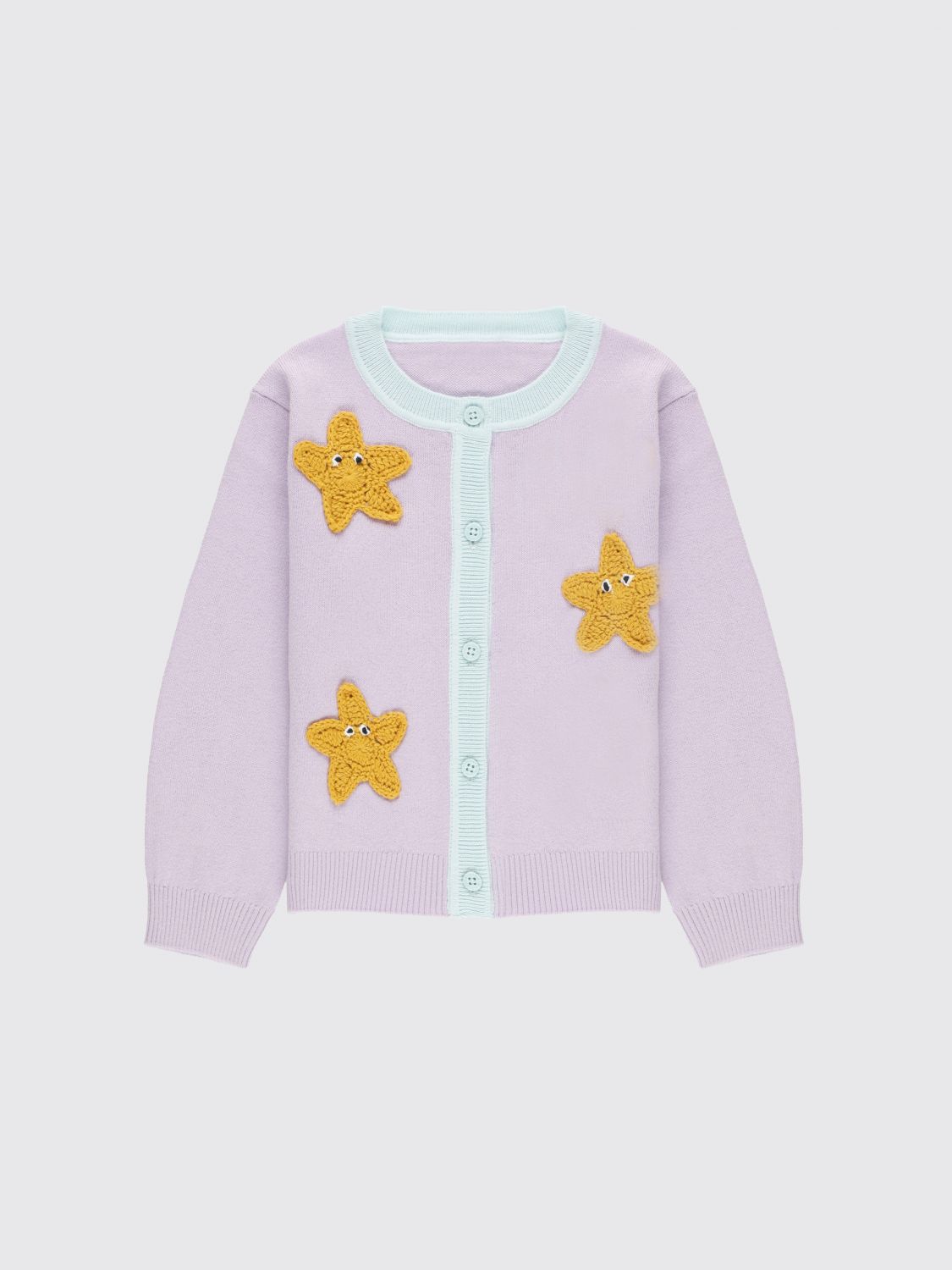 STELLA MCCARTNEY KIDS Boy's Cotton Cardigan with Star Print and Embroidery　STELLA MCCARTNEY KIDS スタープリントと刺繍のボーイズコットンカーディガン STELLA