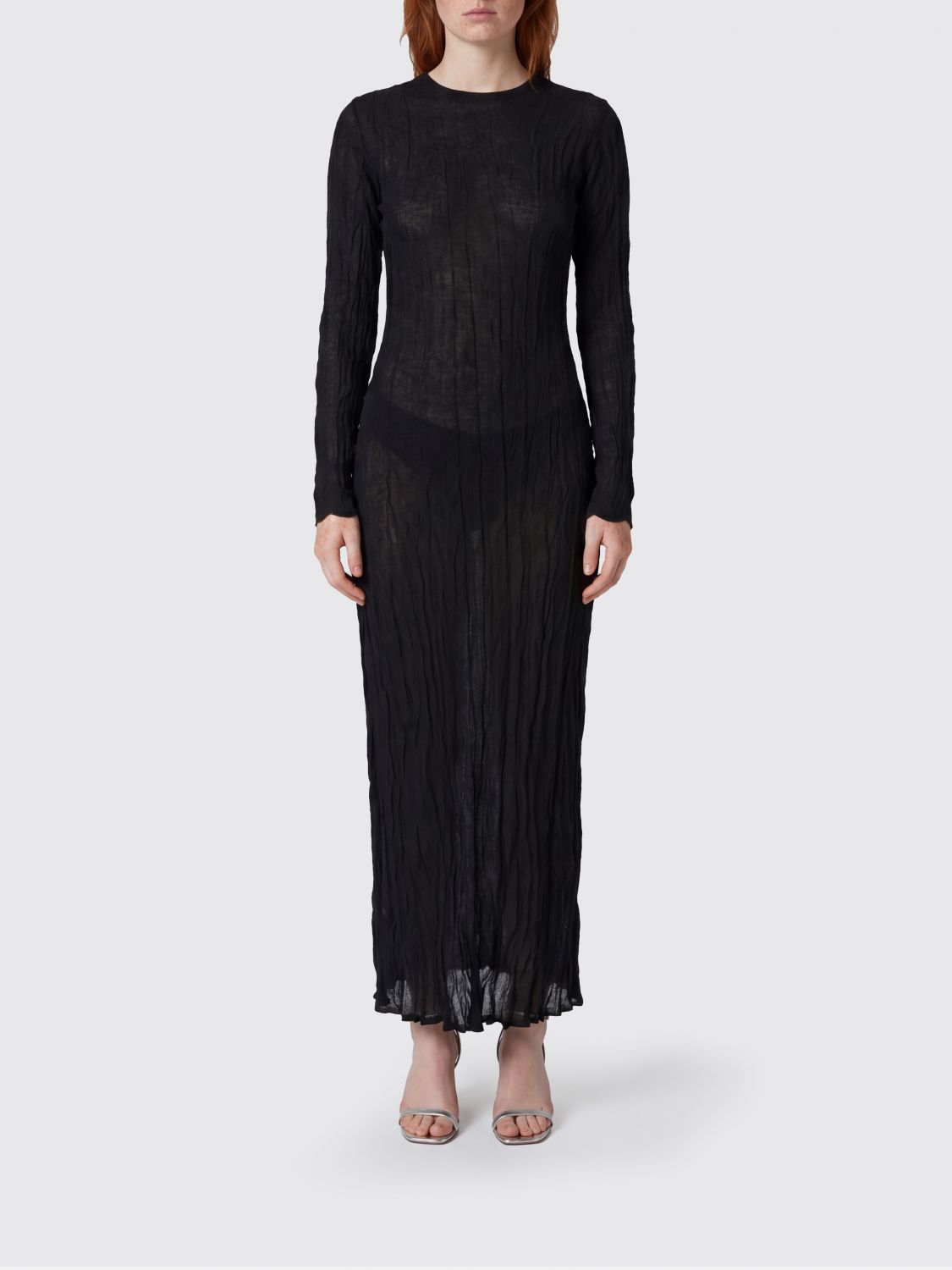 TOTEME Long Slim Fit Jersey Sheath Dress with Long Sleeves