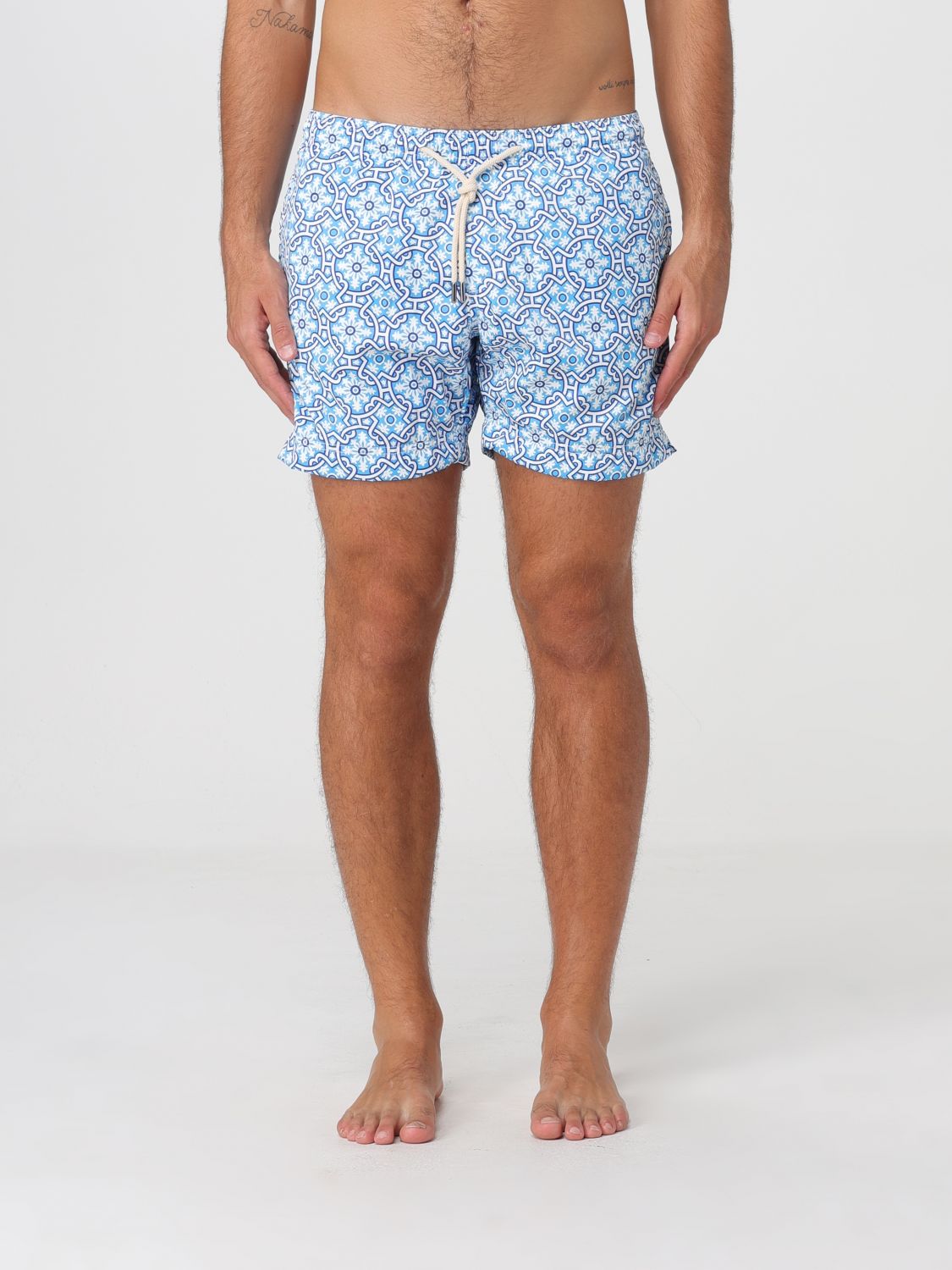 PENINSULA Boxer mare corti con fantasia etnica e vita con coulisse