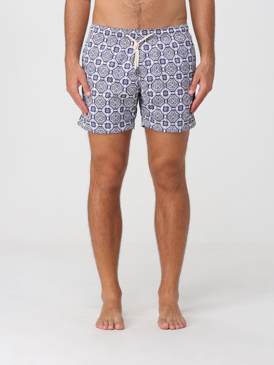 PENINSULA Boxer mare corti con fantasia etnica e vita con coulisse