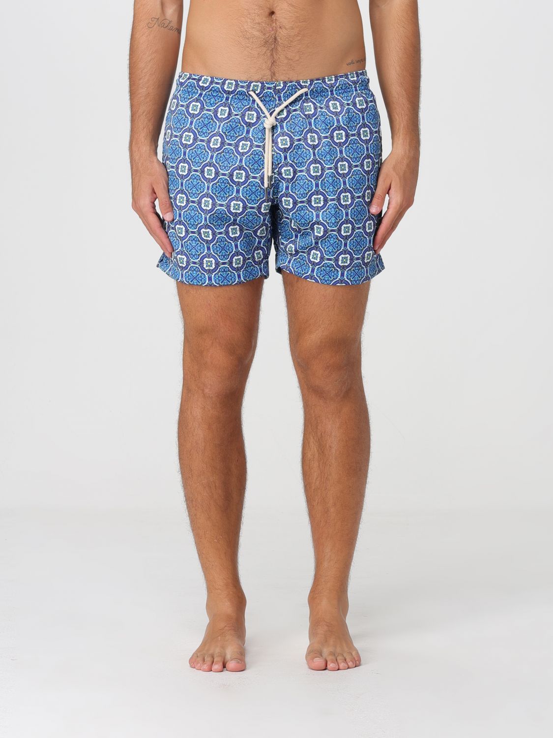 PENINSULA Boxer mare corti con fantasia etnica e vita con coulisse