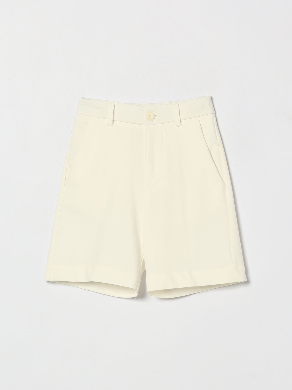 MANUEL RITZ Pantaloncini chino da bambino in misto lino e cotone con tasche America