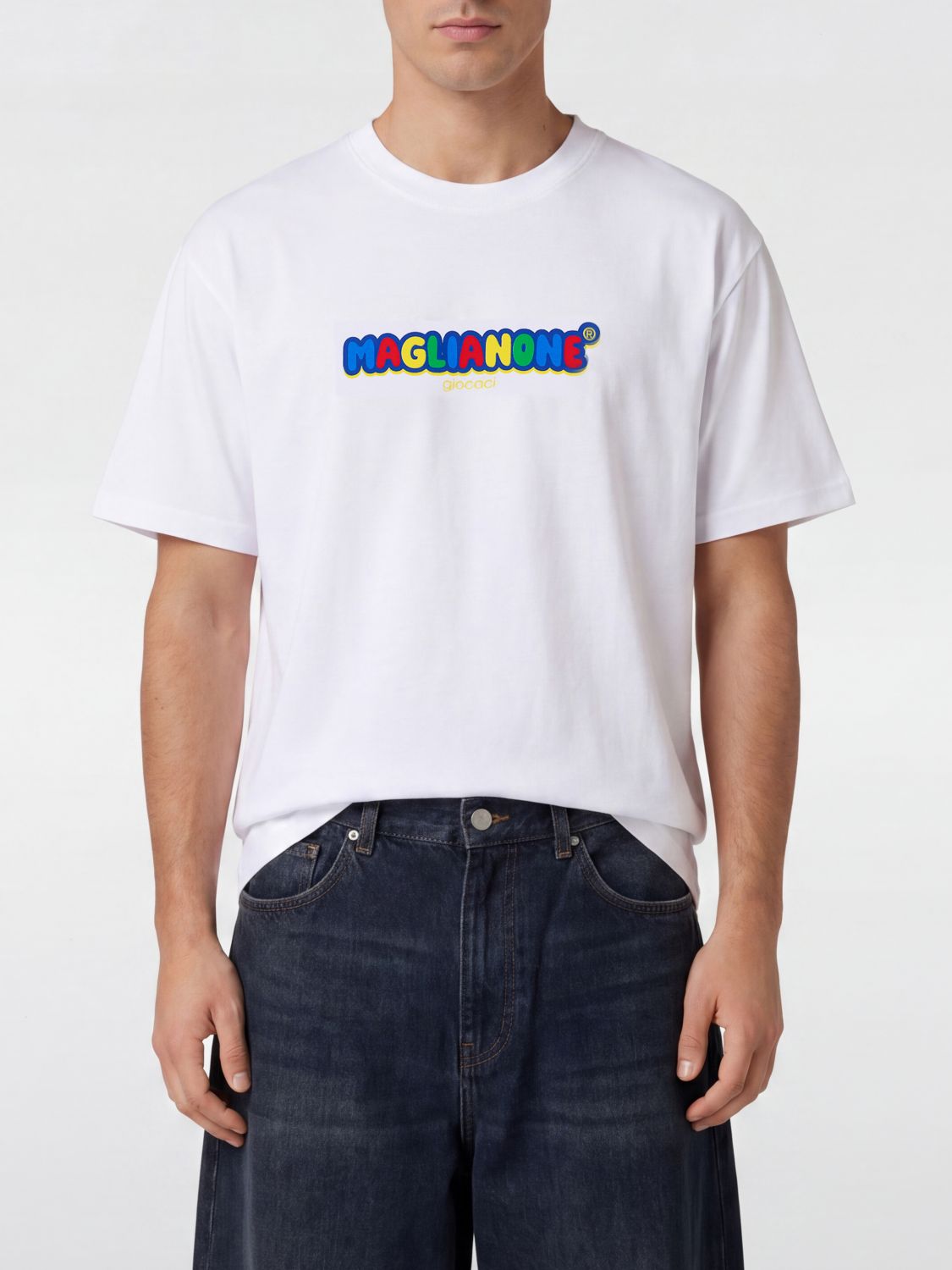 Magliano Relaxed Fit Cotton Crew-Neck T-Shirt with Contrasting Logo