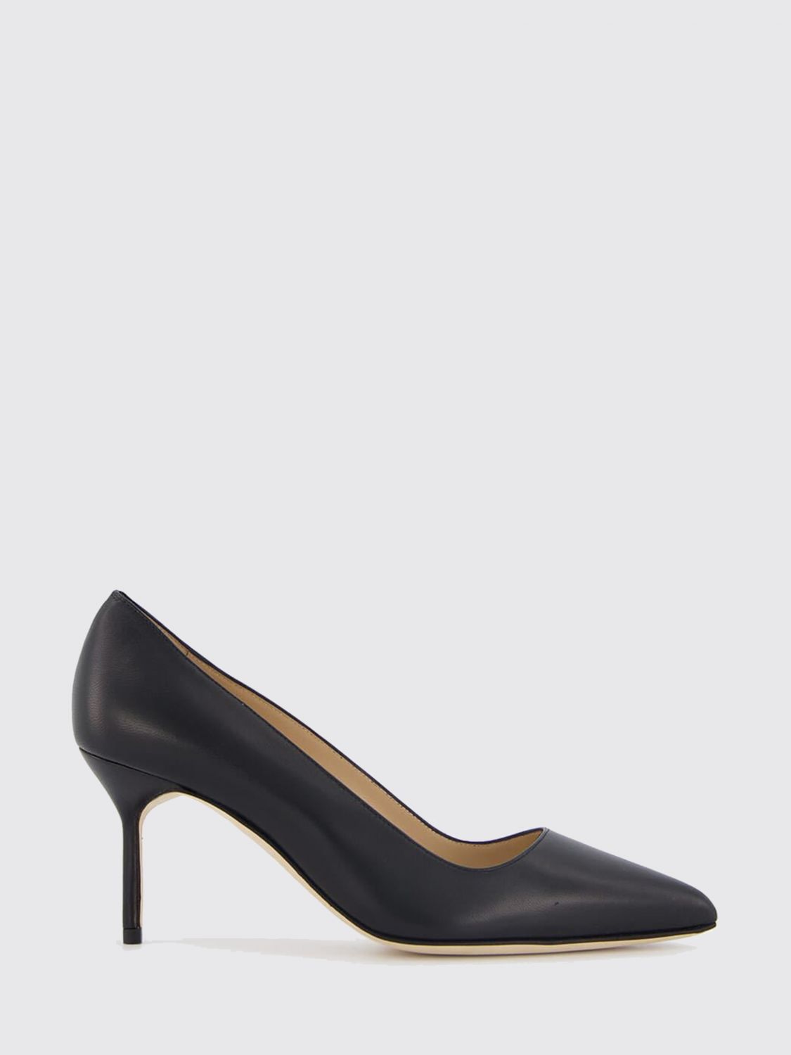 Manolo Blahnik Tora Suede Almond-Toe Pumps with a Mid Stiletto Heel