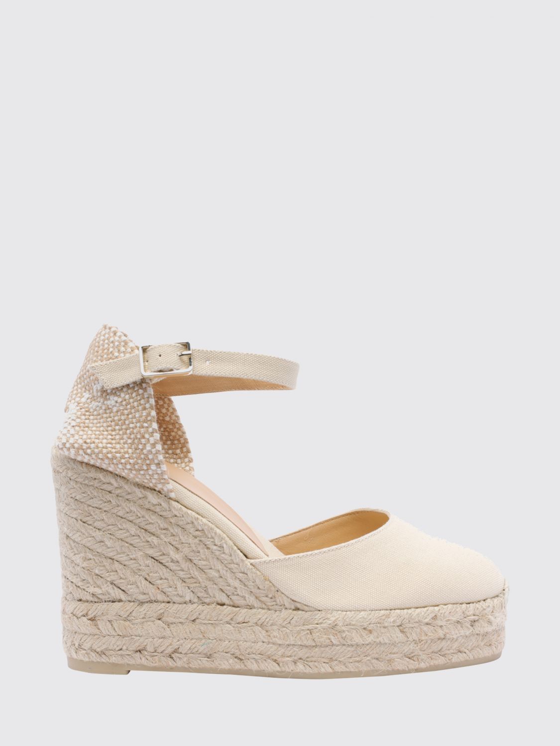 Castañer Carina High-Wedge Canvas Platform Espadrilles with Ankle Tie