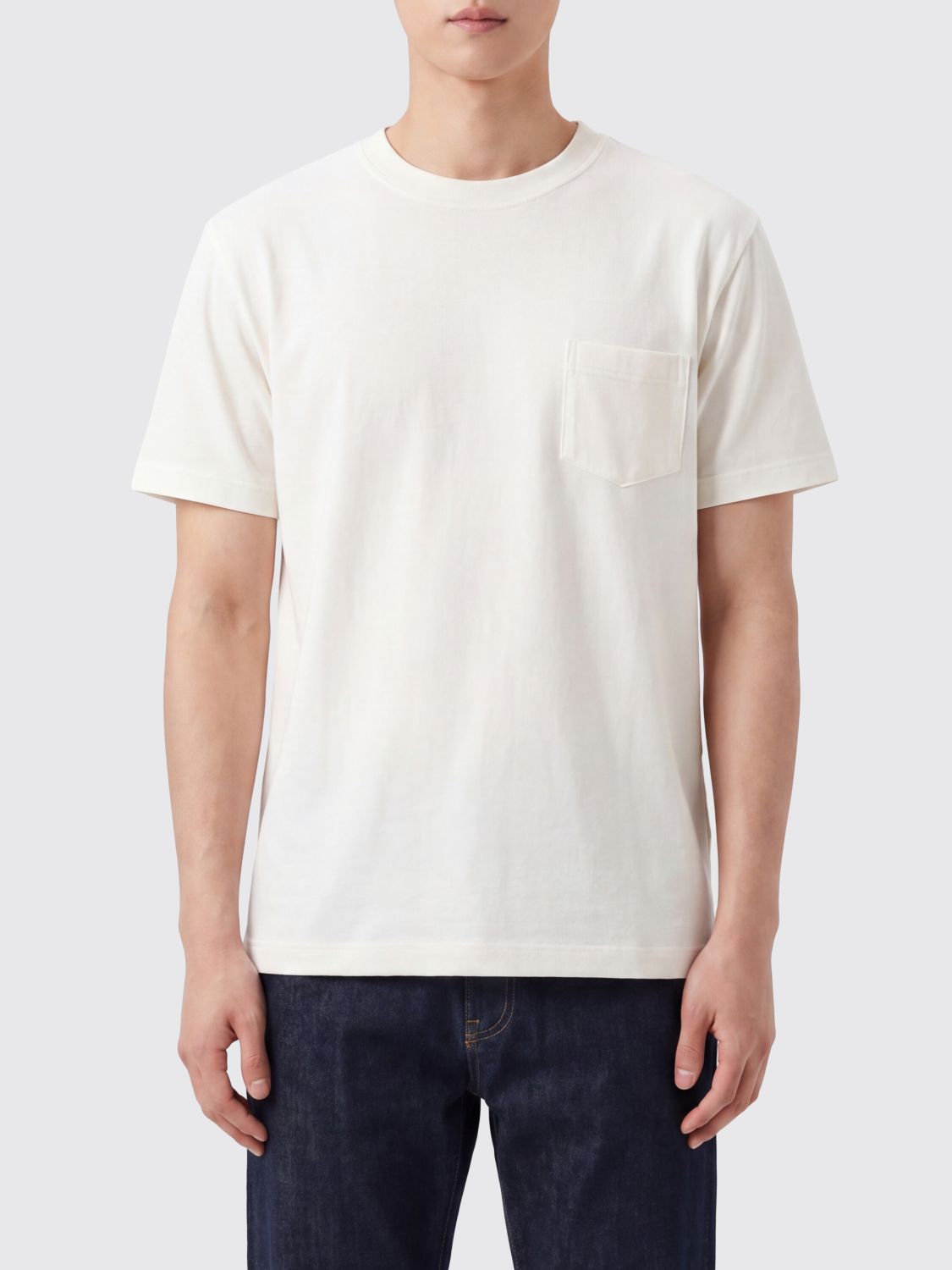 Howlin Crew Neck T-Shirt in Cotton Blend with a Chest Patch Pocket · L