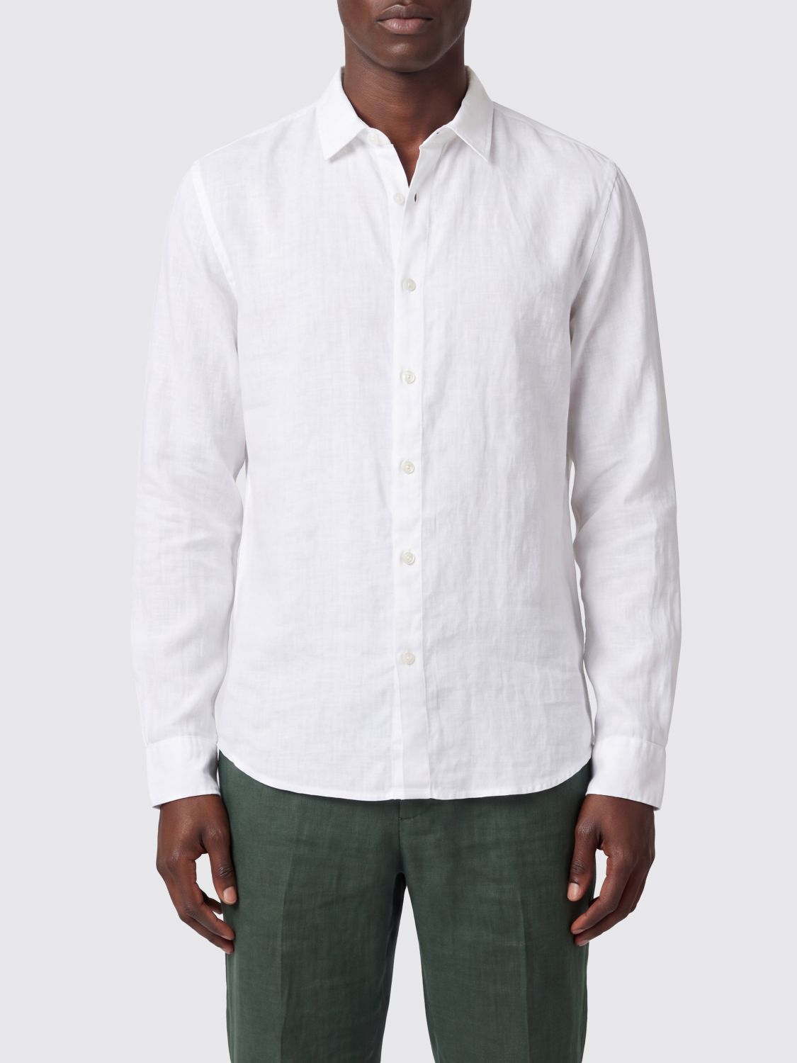 James Perse Long-Sleeved Shirt in Pure Linen with a Classic Collar