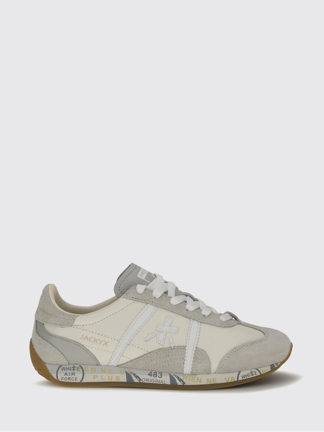 PREMIATA Sneakers basse Jackyx in pelle liscia e scamosciata con logo applicato