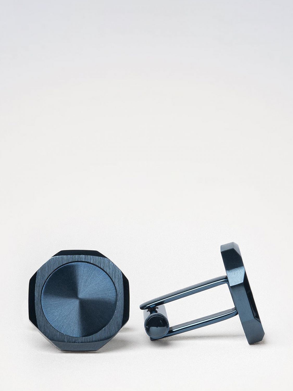 D1 MILANO Chrome steel cufflinks with engraved logo