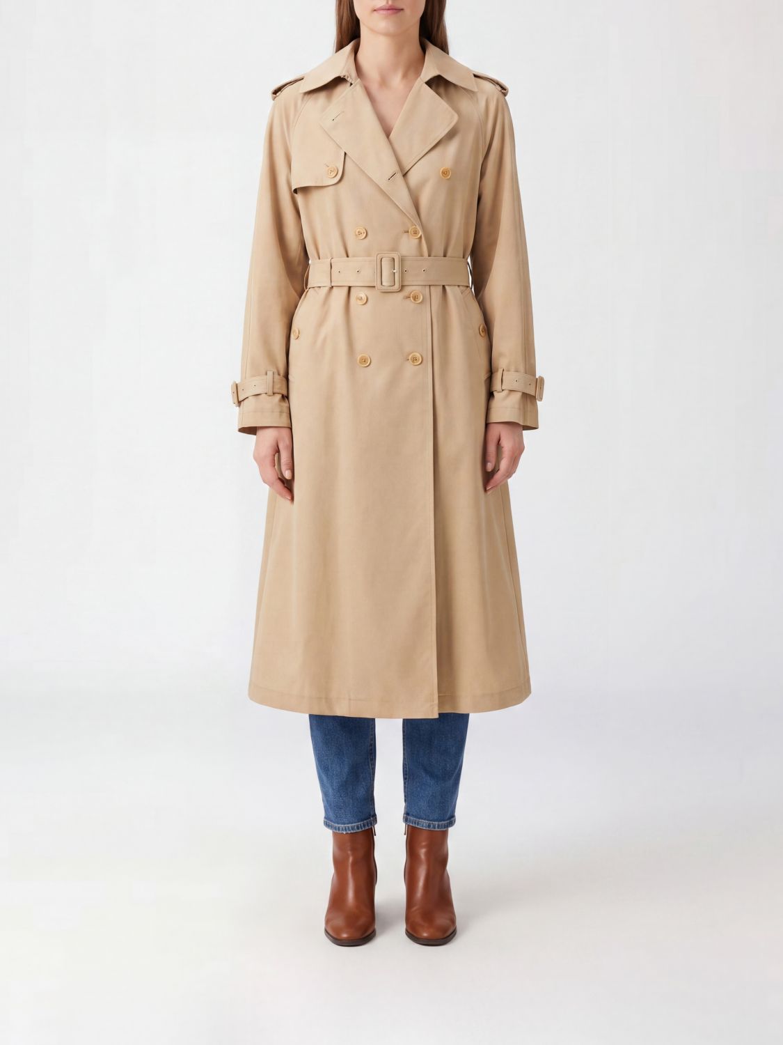 ERMANNO SCERVINO Trench a doppiopetto in poliestere