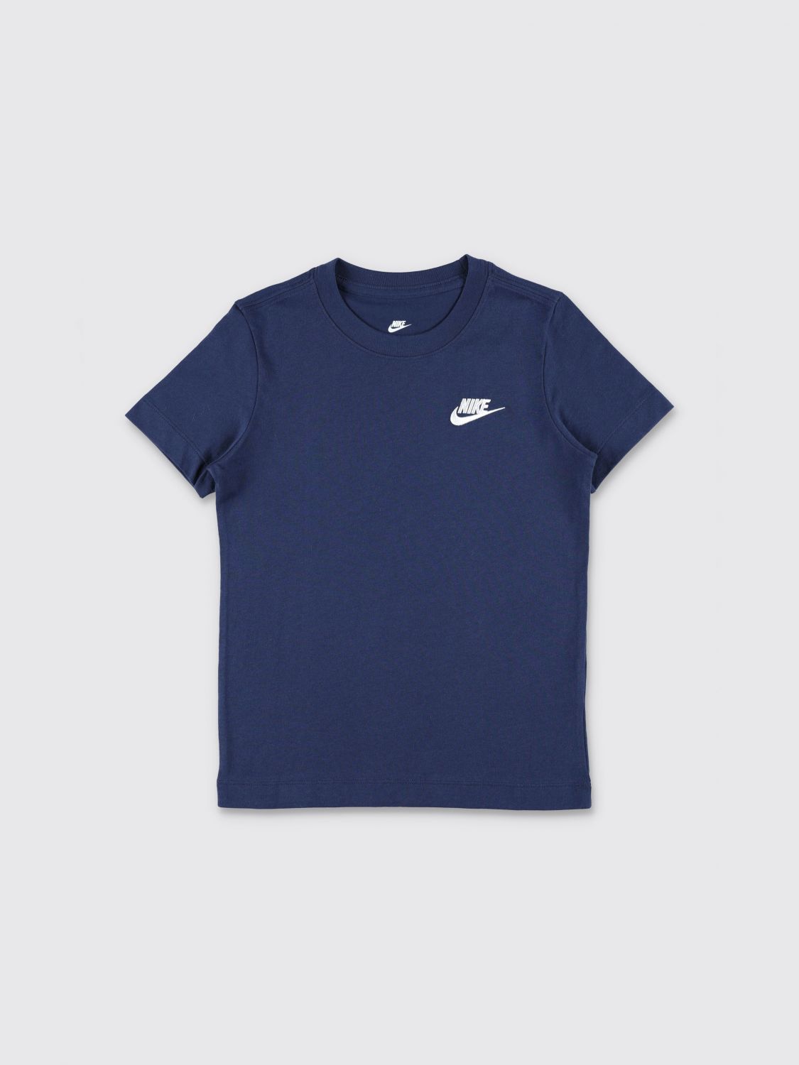 NIKE Boy's Short-Sleeved Cotton T-Shirt with Embroidered Logo Detail