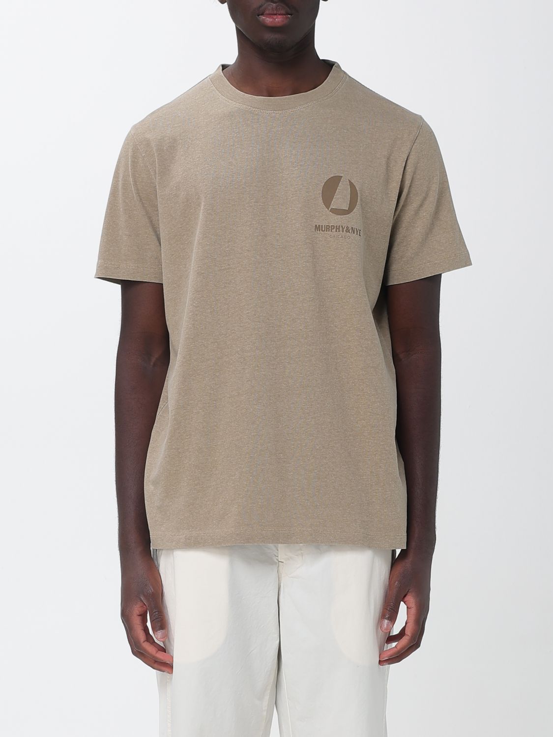 Murphy & nye Crew-Neck Cotton T-Shirt with Contrast Back Logo