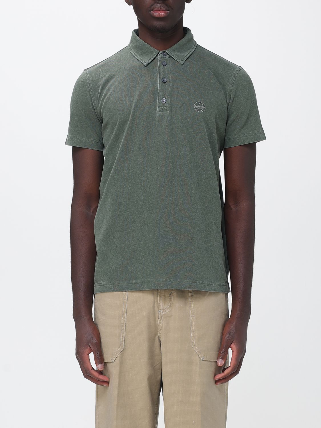 Murphy & nye Cotton Short-Sleeve Polo Shirt with Ribbed Collar