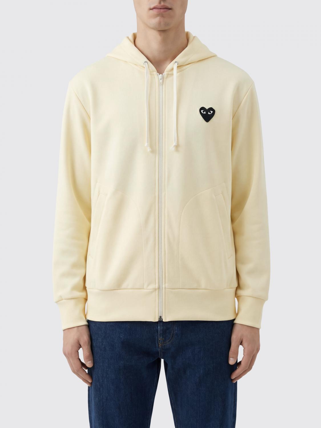 COMME DES GARÇONS PLAY Zip-Up Hooded Sweatshirt in Polyester with Logo　COMME DES GARÇONS PLAY ロゴ入りポリエステル ジップアップ フード付きスウェットシャツ COMME
