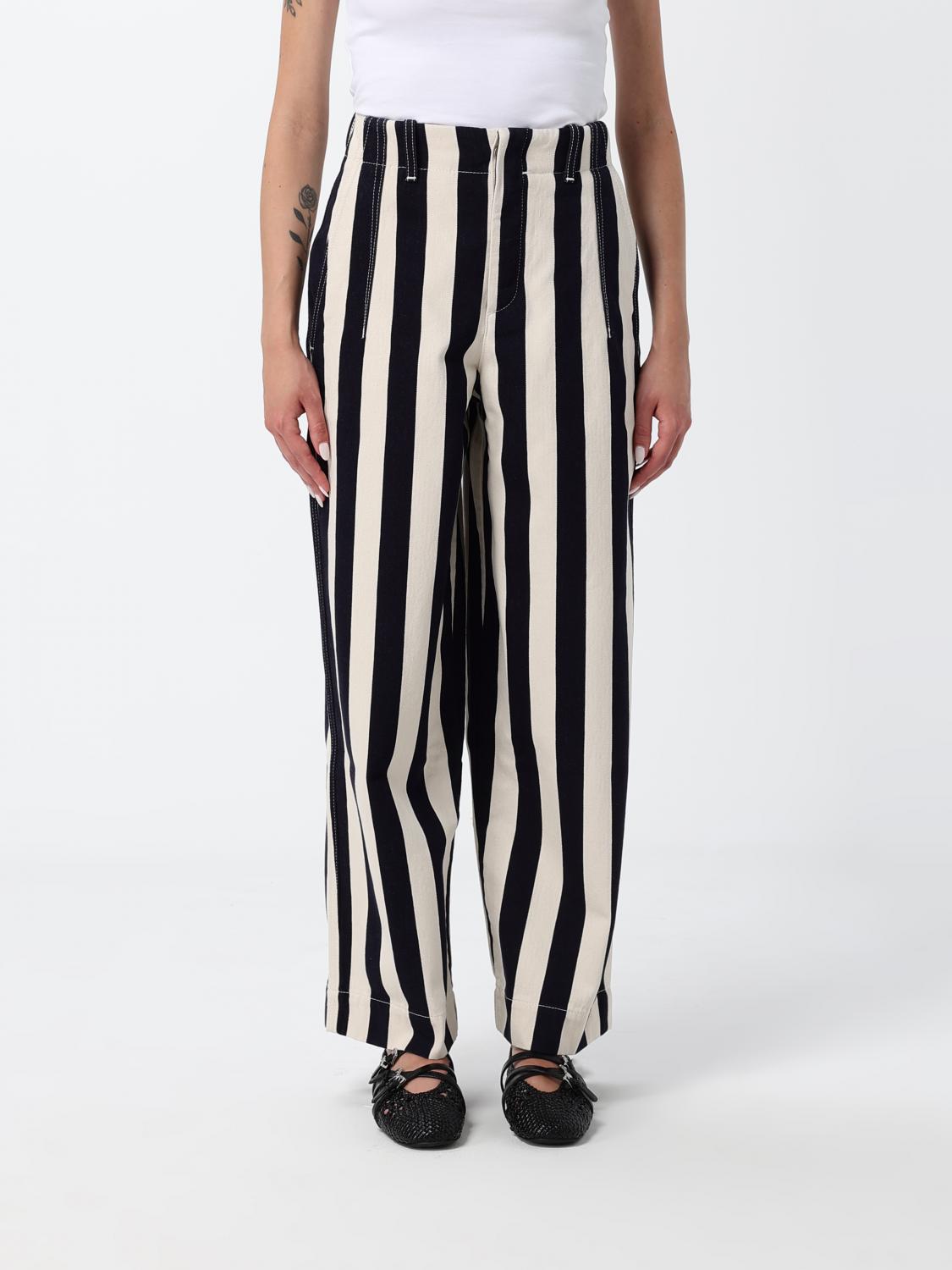 JACQUEMUS Parasol de-Nîmes Striped Cropped Cotton Denim Jeans