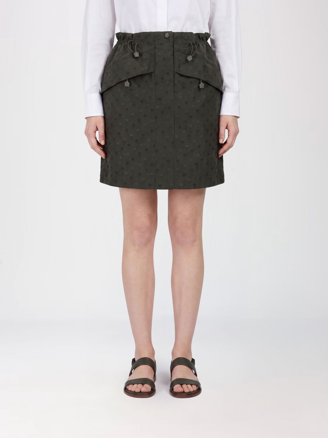 CECILIE BAHNSEN Floral Print High-Waisted Mini Skirt in Cotton Blend
