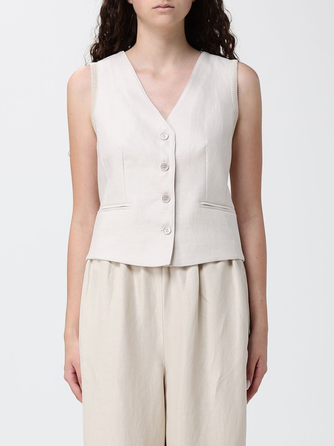 MAX MARA Waistcoat Woman color Beige