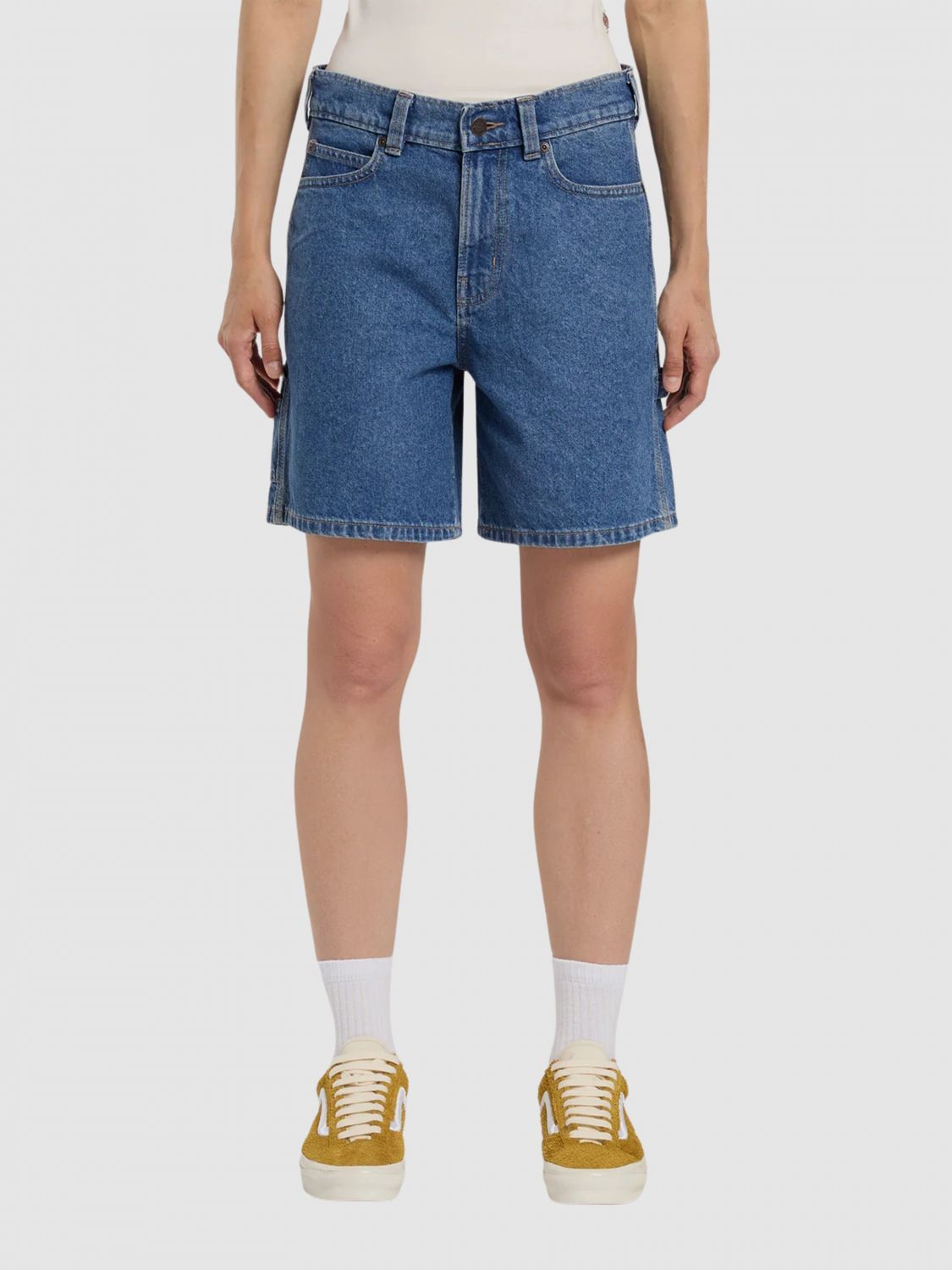DICKIES Five-Pocket Denim Shorts with Mid-Rise Waist and Belt Loops