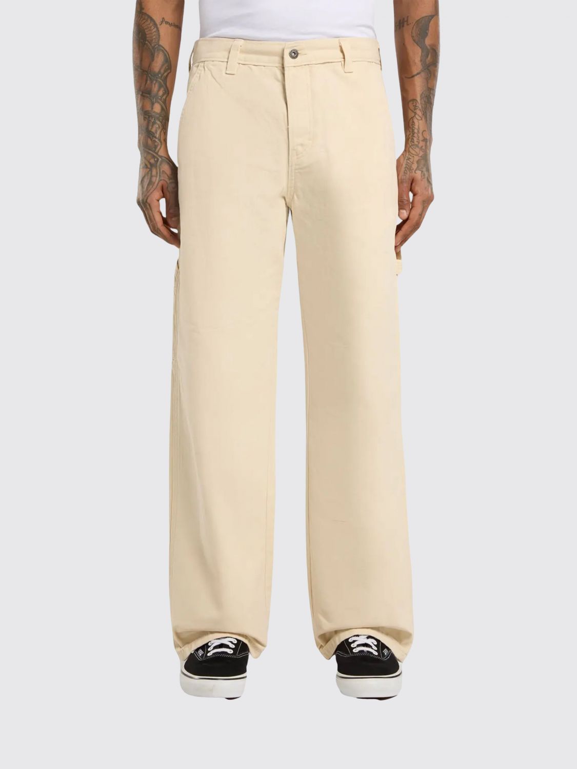 DICKIES Pantaloni Carpenter wide leg in cotone con logo posteriore a contrasto