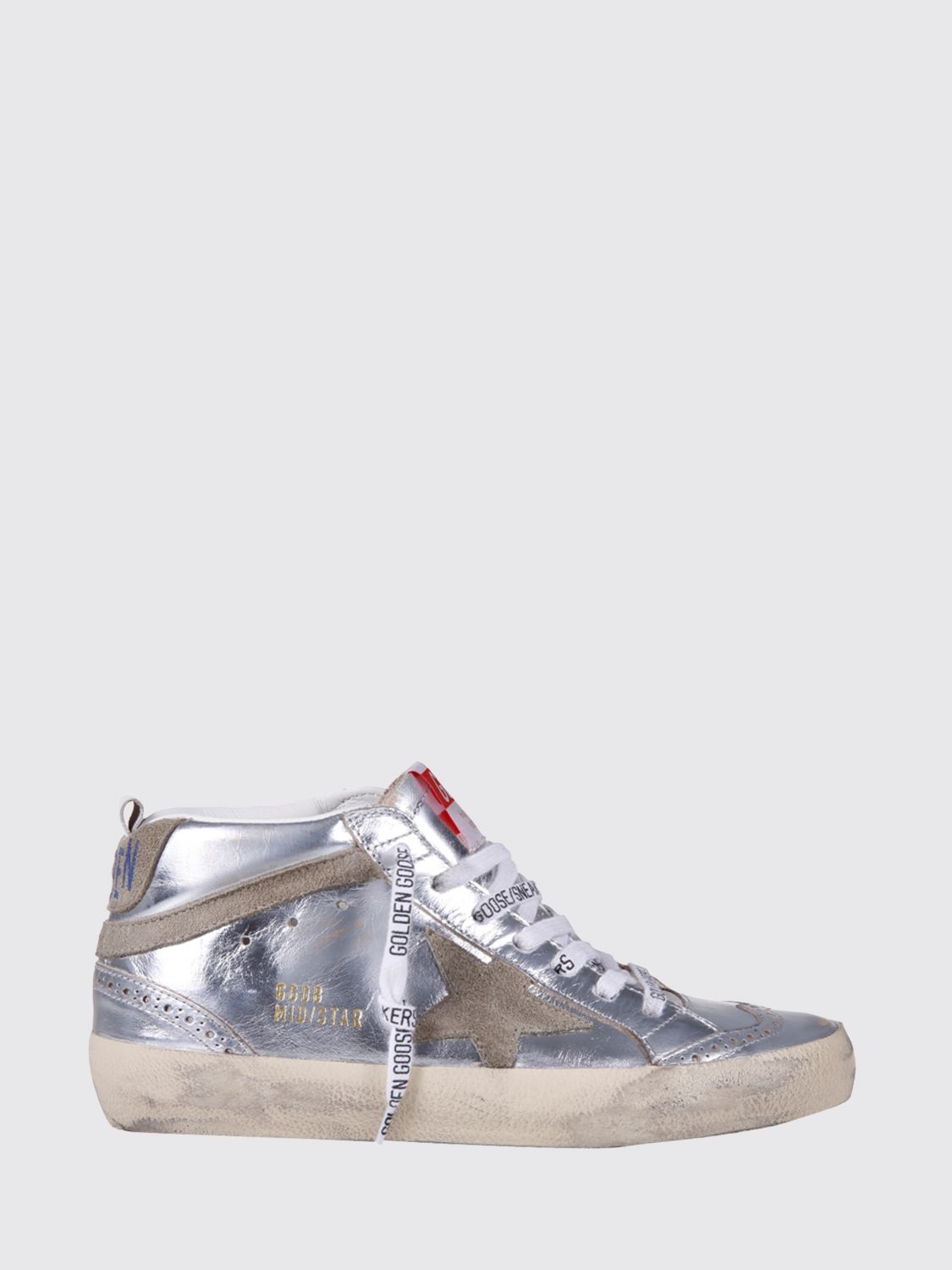 GOLDEN GOOSE Sneakers Mid-Star in pelle e camoscio con effetto usurato