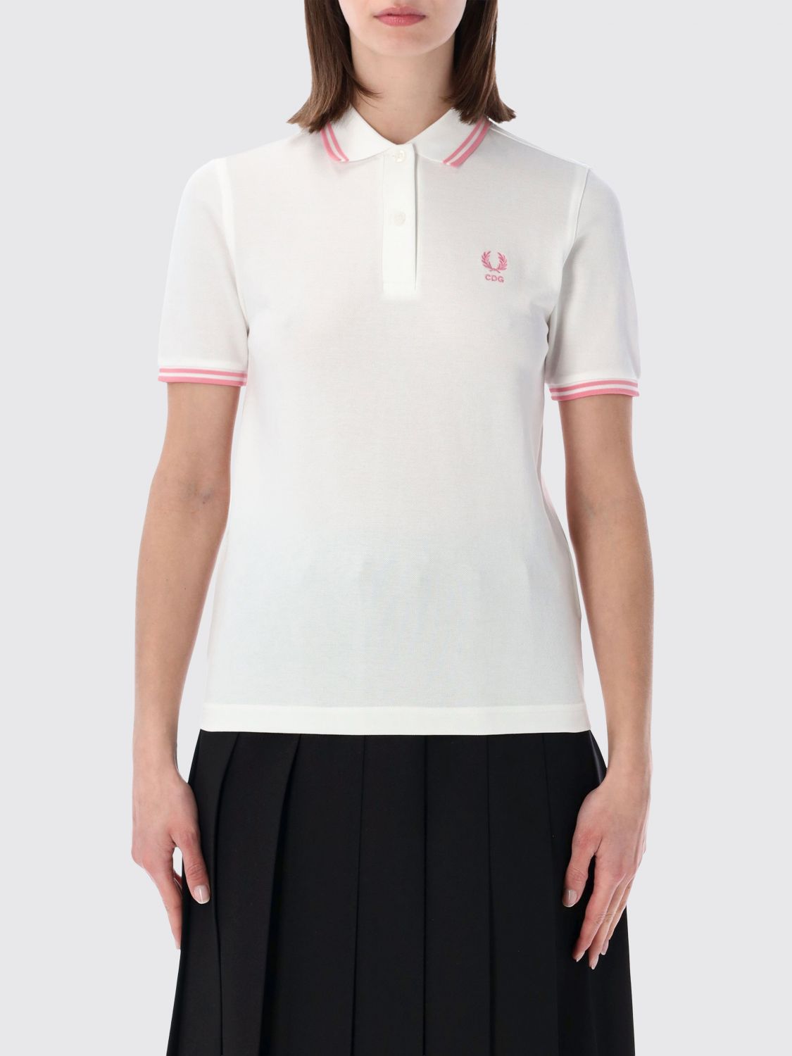 COMME DES GARÇONS Short-Sleeved Cotton Piqué Polo with Embroidered Logo