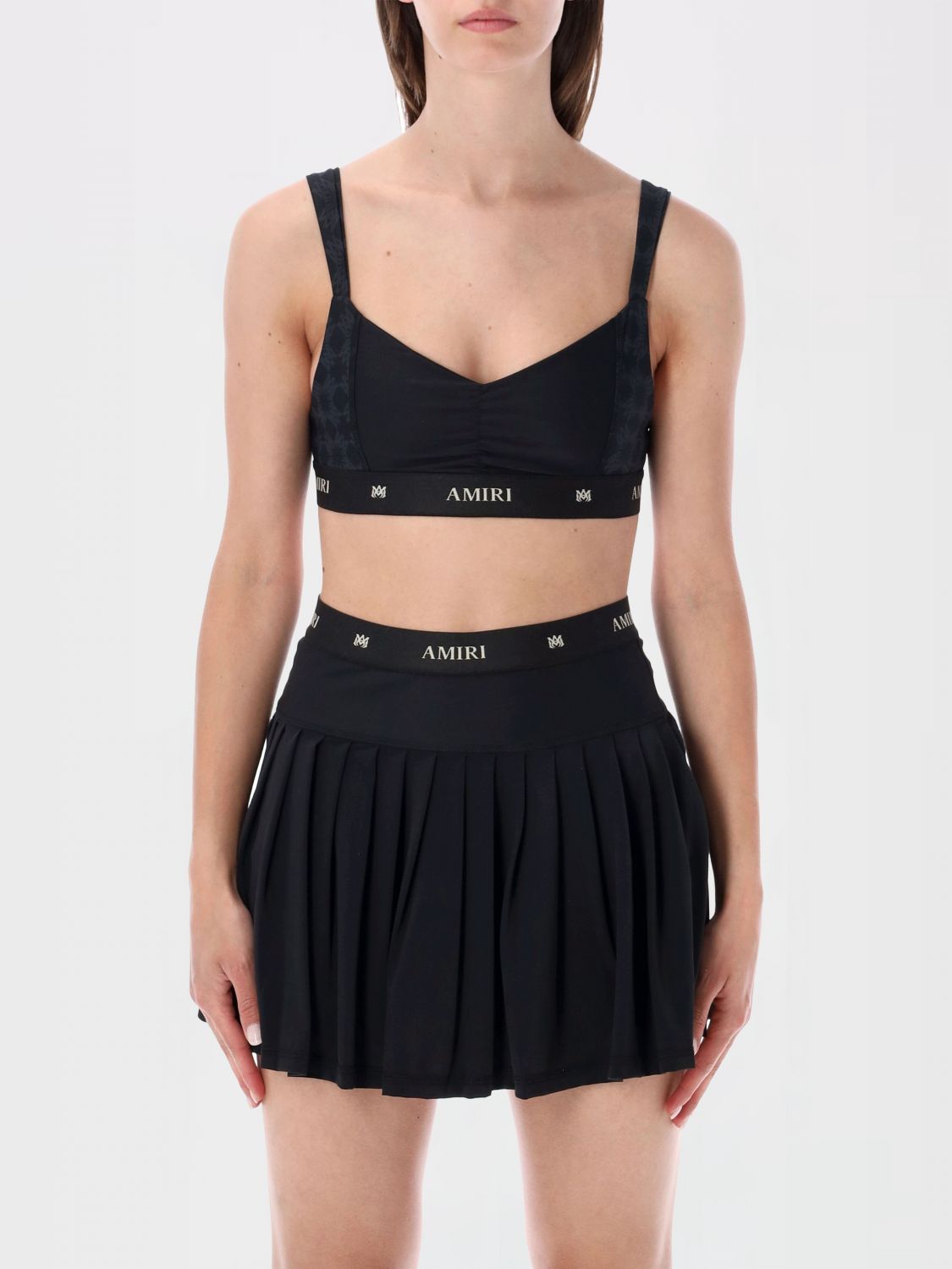 AMIRI Cropped Stretch-Tech Fabric Sports Top with V-Neck