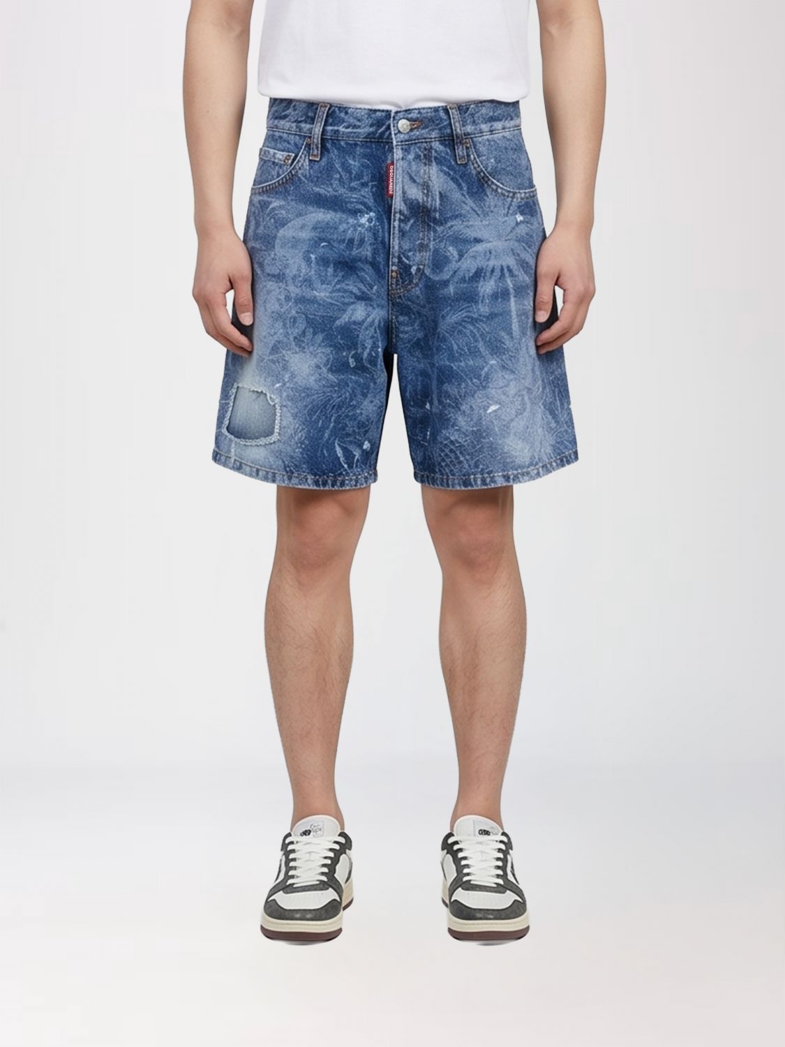 DSQUARED2 Pantaloncini in denim con stampa