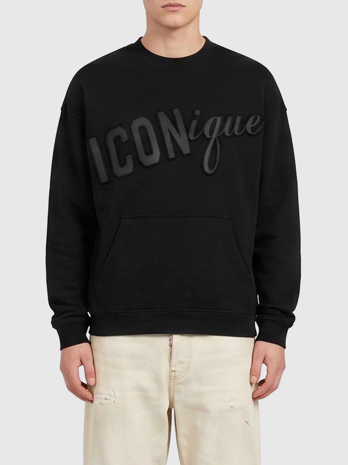 DSQUARED2 Felpa girocollo in cotone con logo