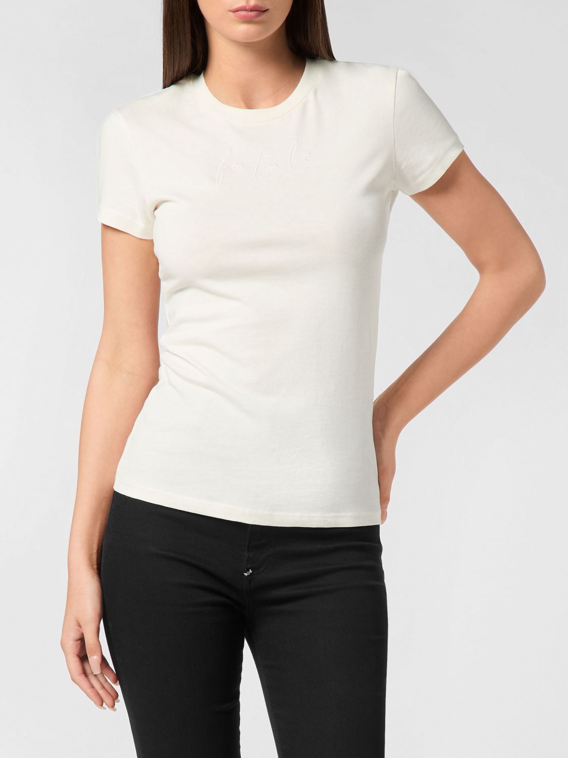 PHILIPP PLEIN Slim-Fit Cotton T-shirt with Tone-on-Tone Logo