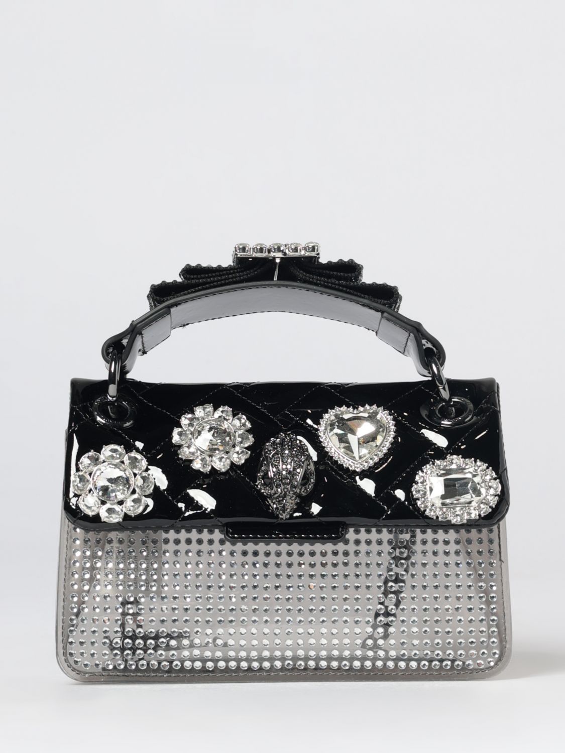 KURT GEIGER LONDON Mini borsa Kensington con cristalli e manico scultoreo