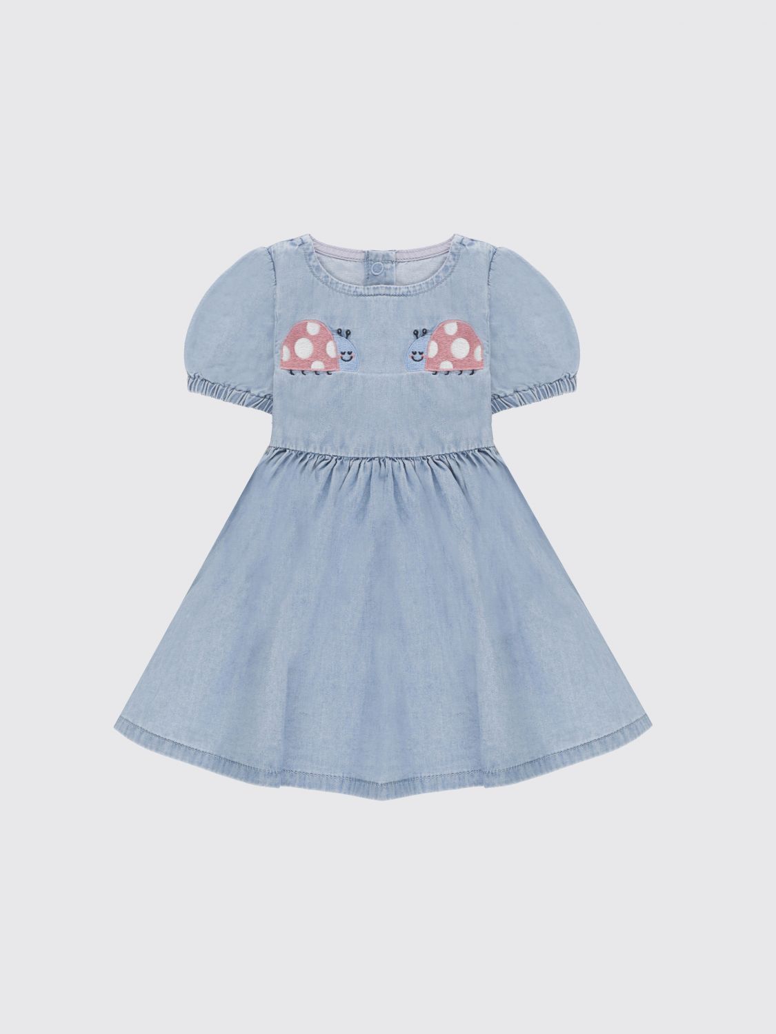STELLA MCCARTNEY KIDS Girl's Short-Sleeved Embroidered Mini Dress in Cotton　STELLA MCCARTNEY KIDS ガールズ 半袖 刺繍 ミニドレス コットン STELLA