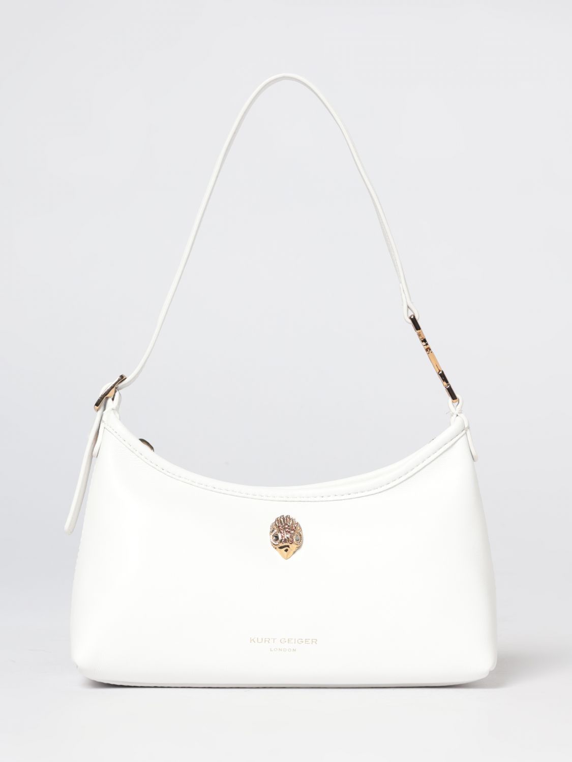 KURT GEIGER LONDON Mini borsa a spalla in pelle liscia con logo di strass
