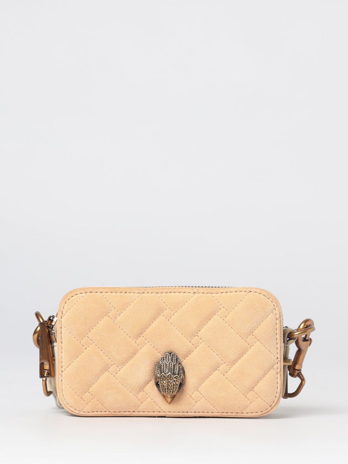 KURT GEIGER LONDON Mini borsa Kensington in pelle e suede con logo strass