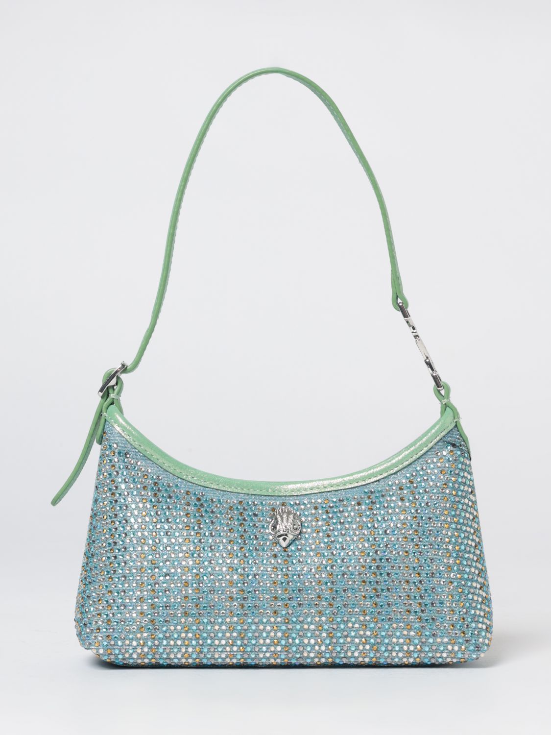 KURT GEIGER LONDON Mini borsa a spalla in tessuto tecnico con strass