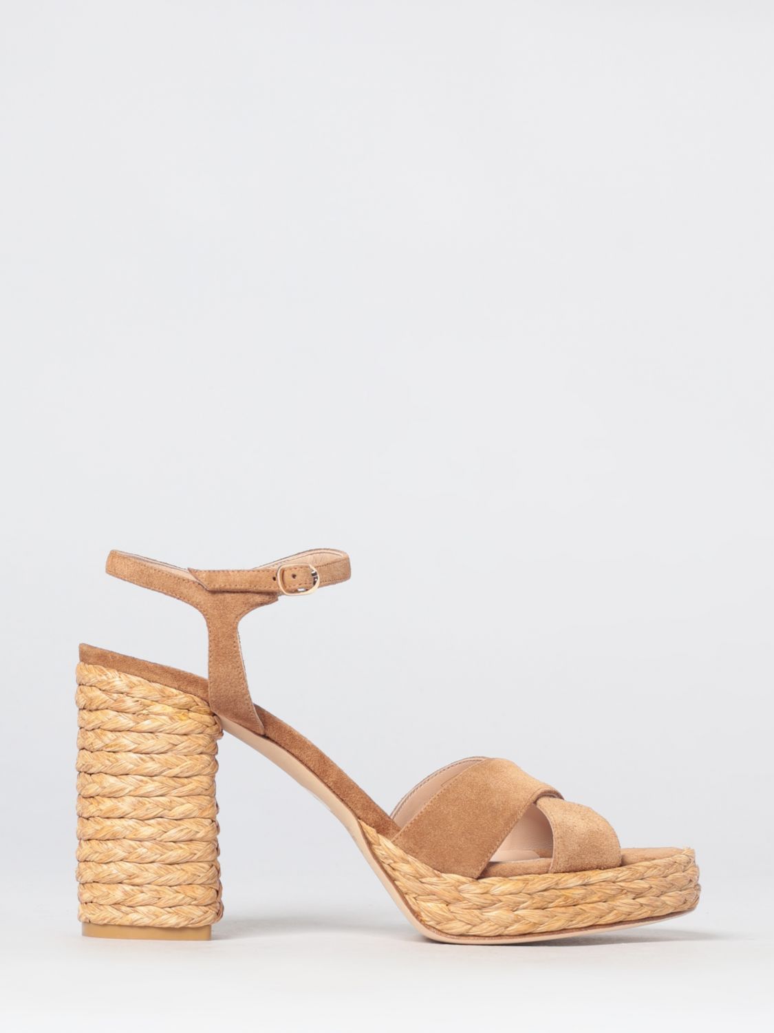 STUART WEITZMAN Sandali Dayna in suede con plateau e tacco alto quadrato