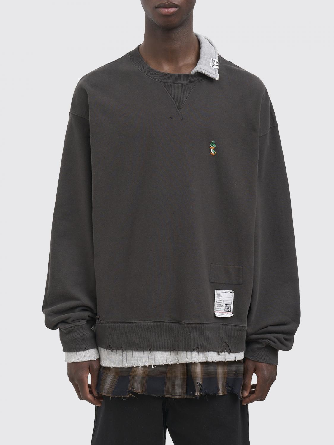 MAISON MIHARA YASUHIRO Double-Layer Check Cotton Crewneck Sweatshirt