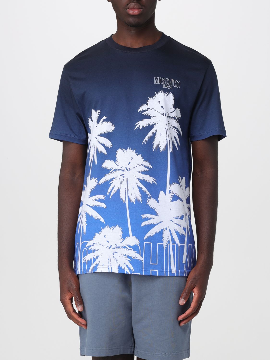 MOSCHINO T-shirt in cotone con stampa grafica e logo a contrasto