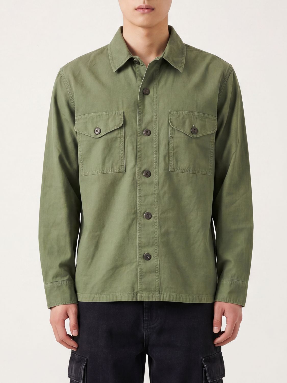 Filson Long-Sleeved Casual Cotton Shirt with Flap Pockets