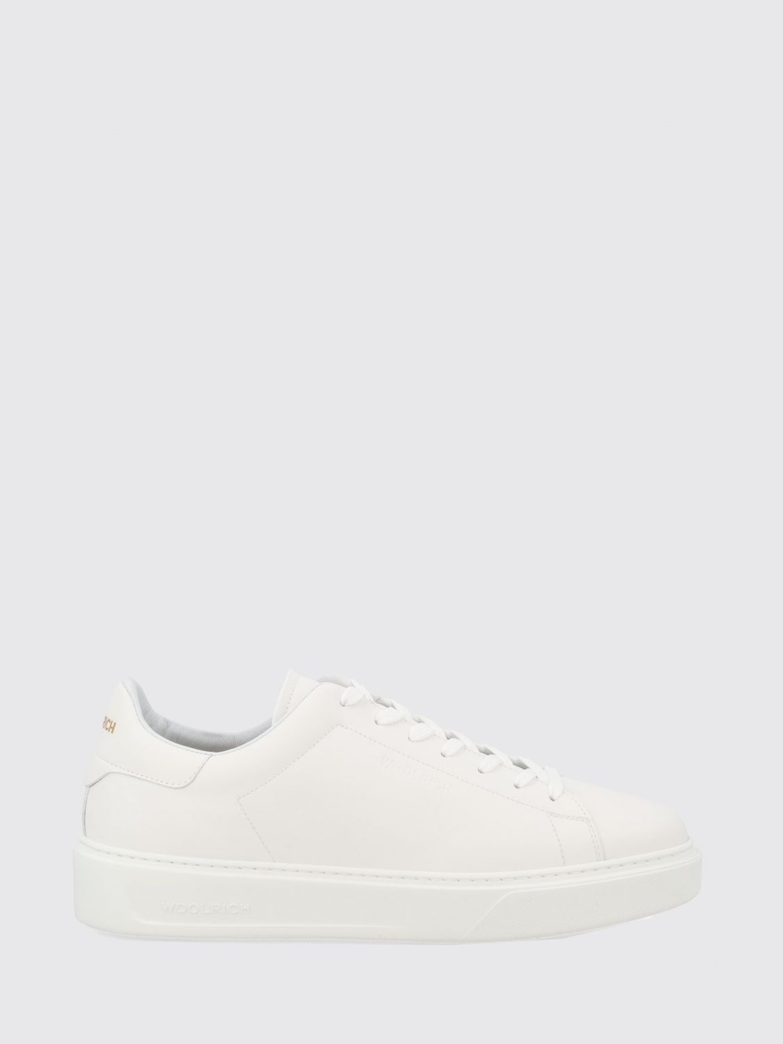 WOOLRICH Low-Top Sneakers in Smooth Leather with Padded Ankle and Rear Logo