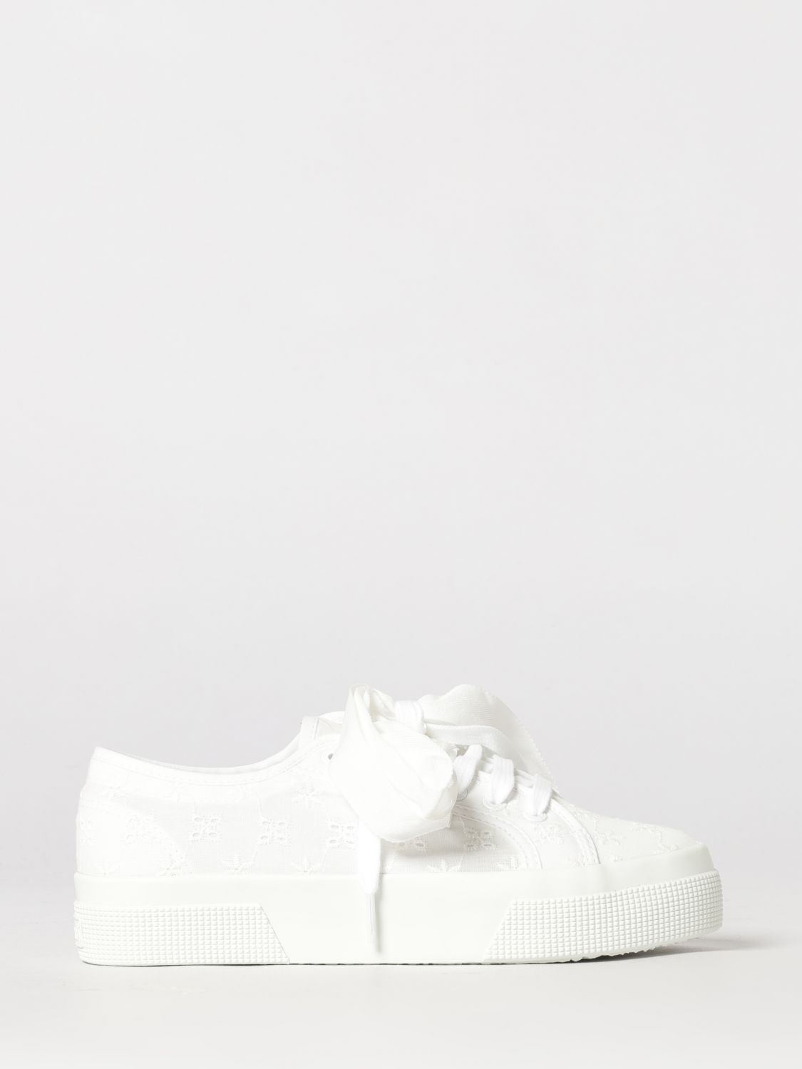 SUPERGA 2740 Platform Broderie Anglaise Lace Sneakers with Rubber Sole