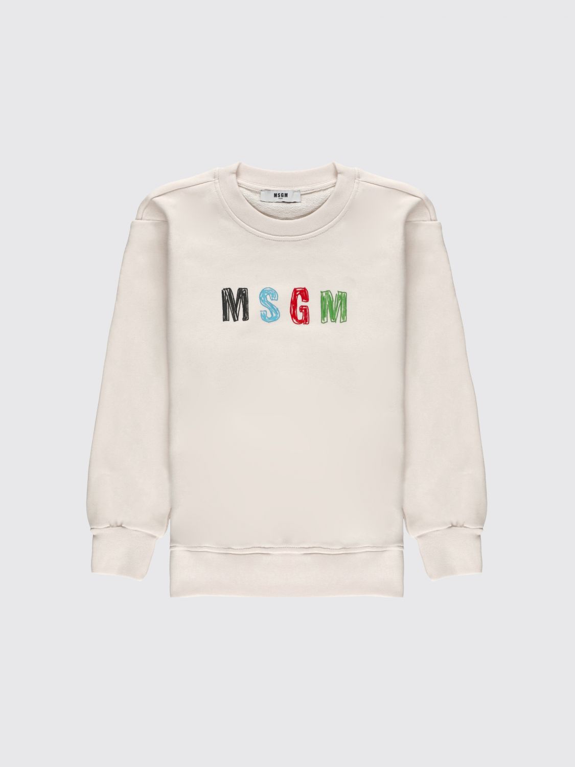 MSGM Kids Boy's Crew-Neck Cotton Jumper with Printed Logo　MSGM キッズ ボーイズ クルーネック コットン ジャンパー プリントロゴ付き MSGM