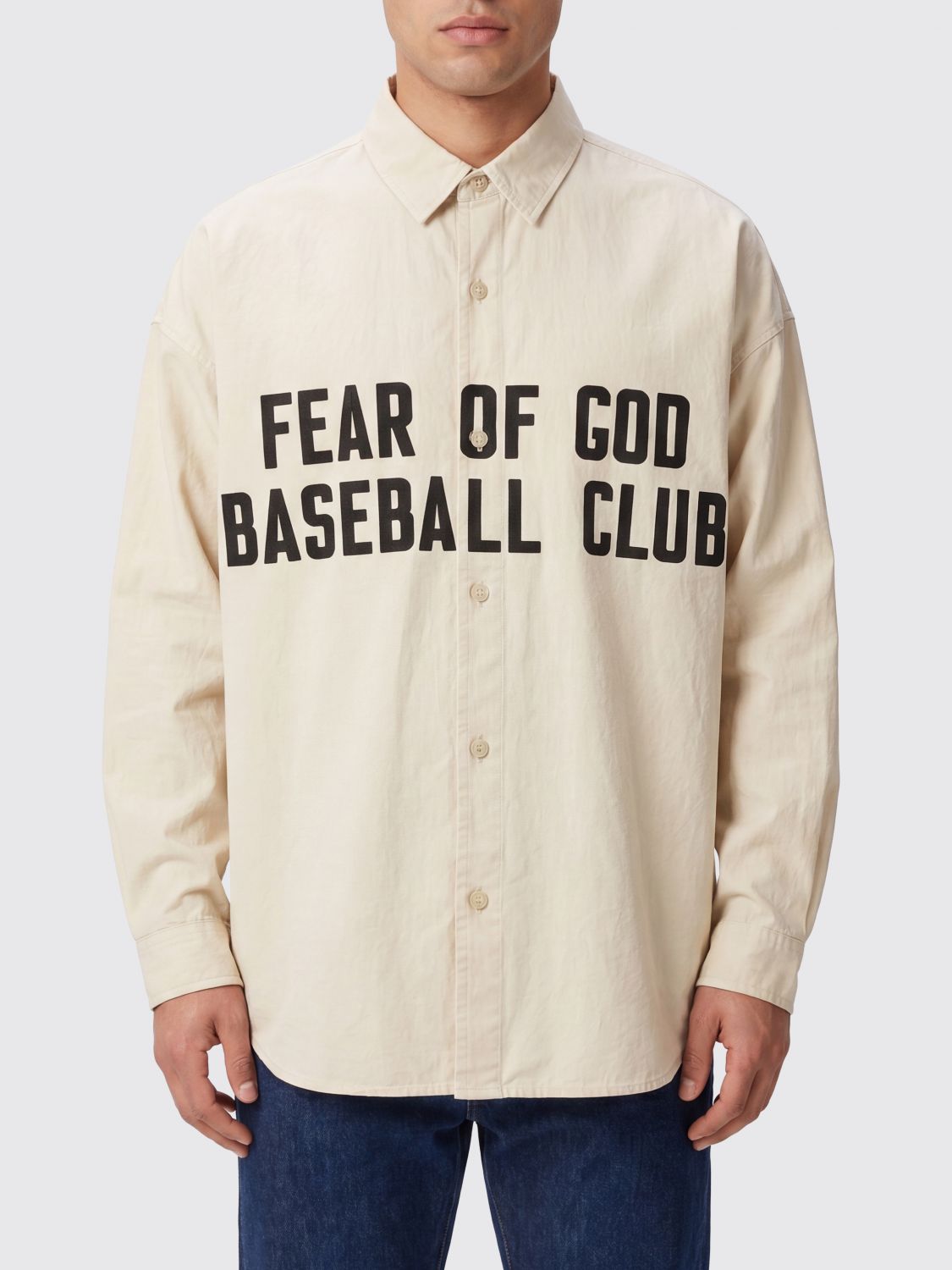 FEAR OF GOD Camicia relaxed fit in cotone con logo e collo francese