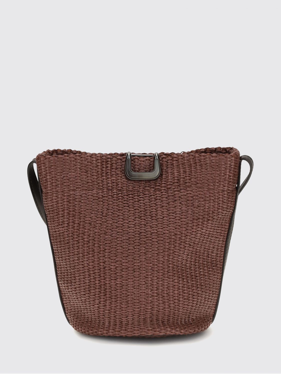 BRUNELLO CUCINELLI Borsa a secchiello in rafia crochet