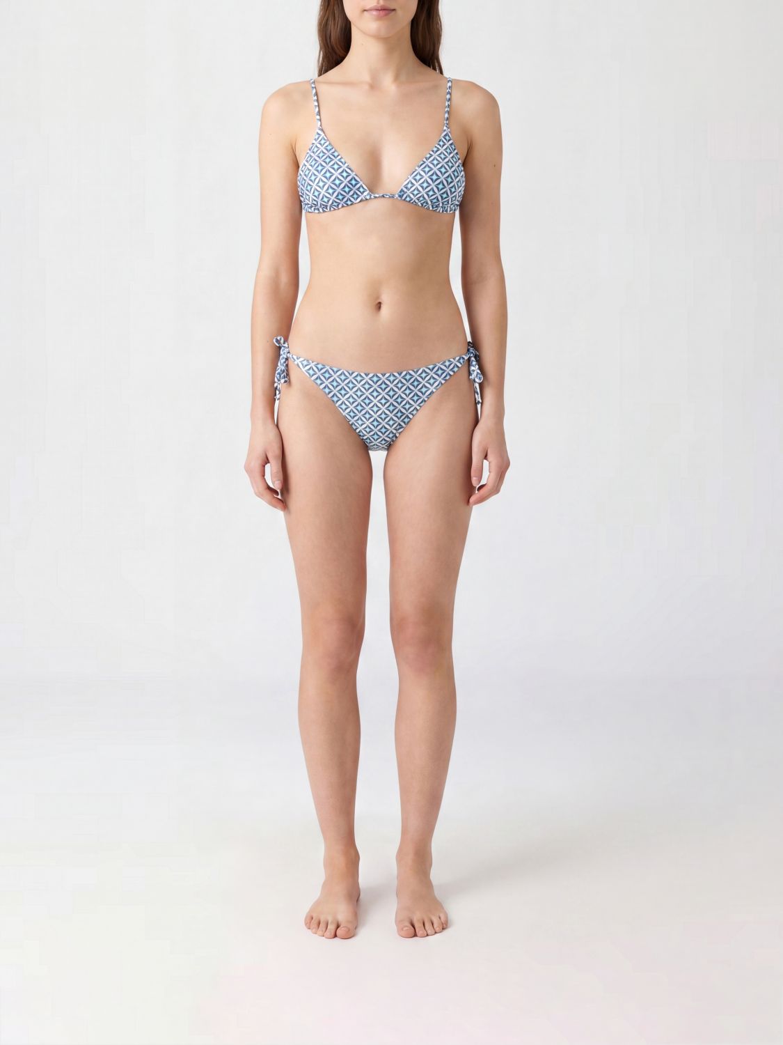 MAX MARA Geometric Diamond Print Triangle Bikini with Tie Fastenings